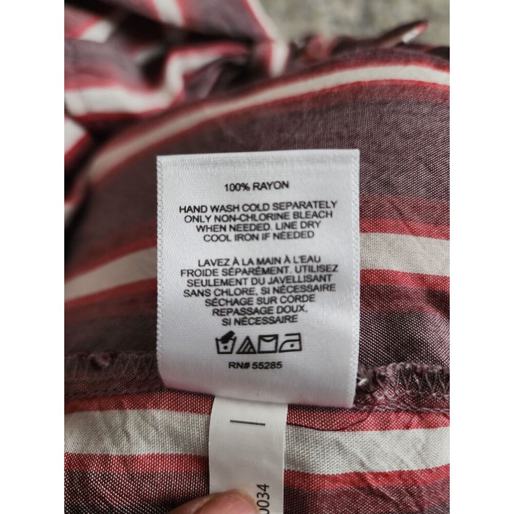 Express Women's Red/Purple Striped‎ Tie Front Dolman Long Sleeve Top Size XS/TP - Picture 7 of 12